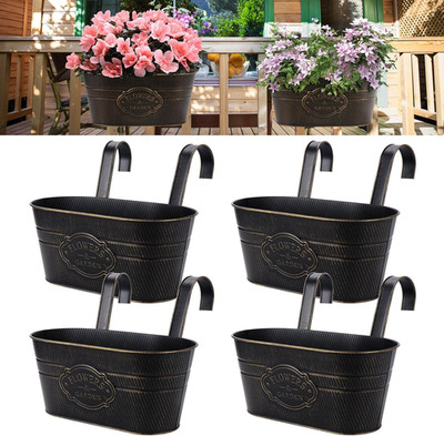 4 Stück Blumentopf Hängend Aus Metall, Groß Blumentöpfe Zum Aufhängen Metall, Bl