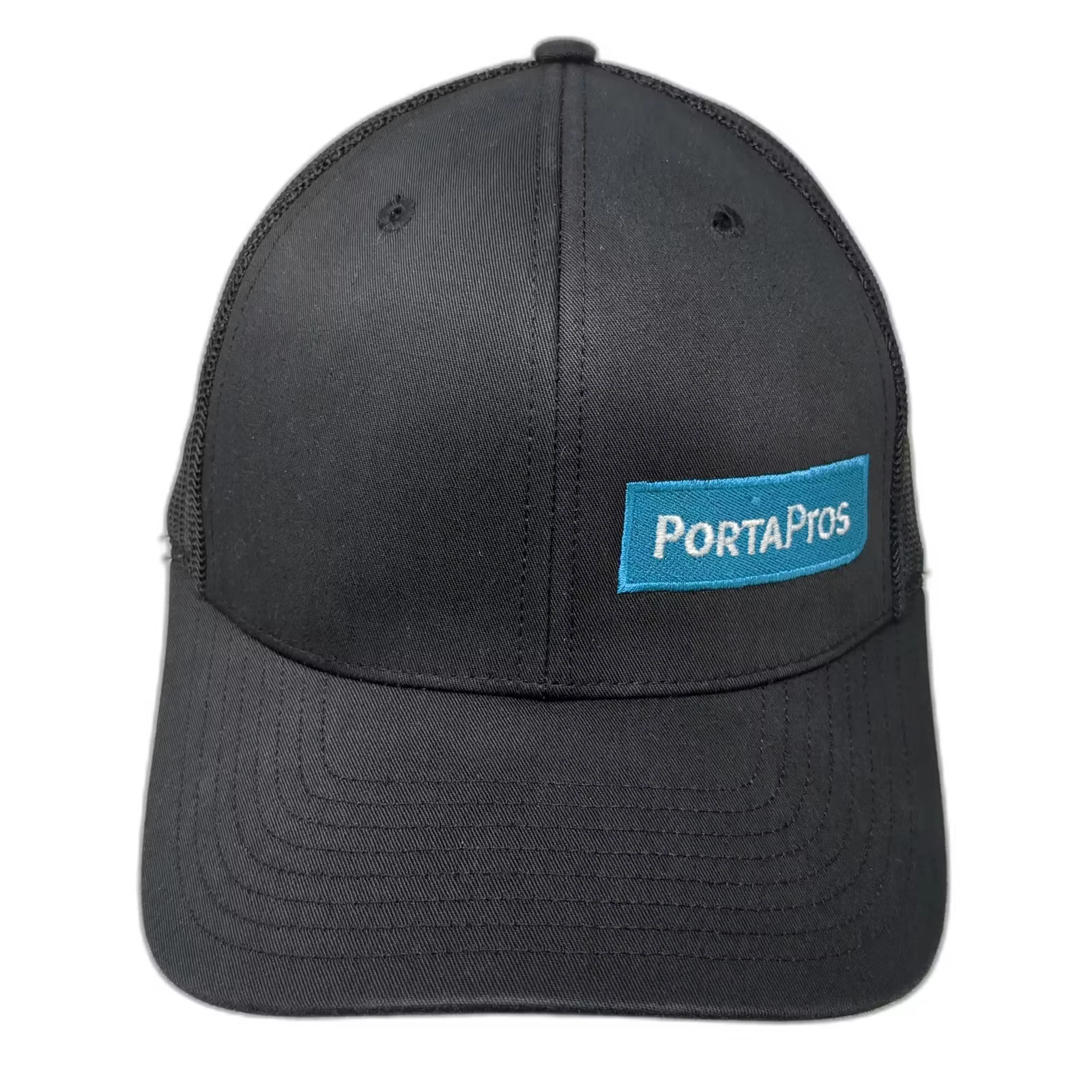 Richardson Trucker Hat Black Blue PortaPros Mesh Back Snapback OS Adjustable