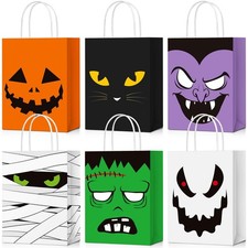 36 Pcs Halloween Treat Bags Paper Gift Bags with Handles for Party Favors