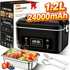Cordless Electric Lunch Box Rechargeable Rapid Heated Lunch Box Food Warmer 1.2L