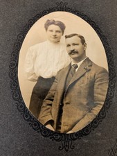 1890 4 1/4 x 6" CABINET CARD-Photo-Hofsteater Portland Ore- Wife & Husband