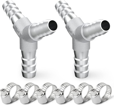 TAISHER 2PCS 304 Stainless Steel 3/8'' x 3/8 x x 3/8(Y Shape), Silver 