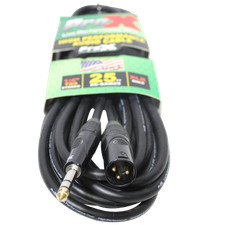 Pro X 25 Ft. Balanced XLR-M to 1/4 TRS-M High Performance Audio Cable