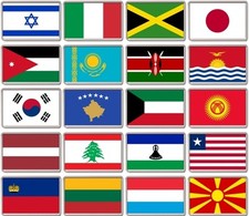 FRIDGE MAGNET - WORLD FLAGS (Various) Large , I to M