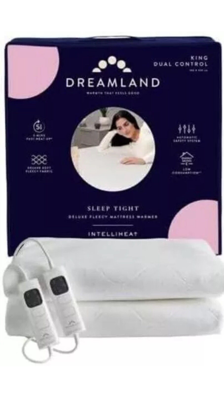 Dreamland Sleep Tight Heated Electric Underblanket Fleece King Dual 160x150cm eBay