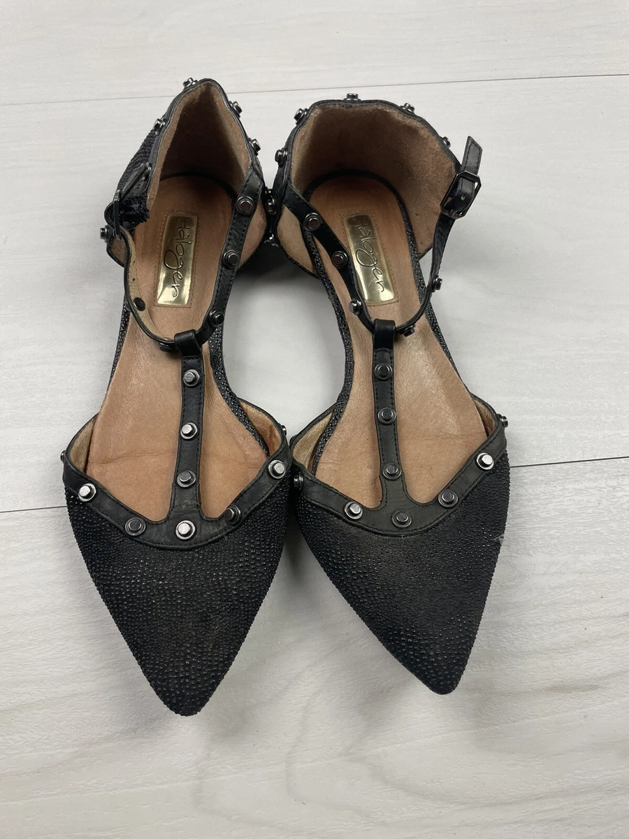 Halogen Black Strappy Flats Size 4.5 M eBay