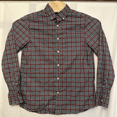 Vineyard Vines Men s Small On-The-Go Performance LS Red Green Plaid OTG Shirt