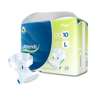 Attends Flex 10 L, All-in-One-Slips mit Hüftgürtel, Bauch-/Hüftumfang 85-125 cm