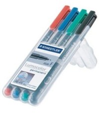 Staedtler Lumocolor Permanent Pens Fine Point 4/Pk Art School Office Window