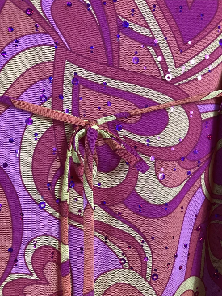 Justice Girls Orange Pink Tie Dress Size 14/16 Junior - Image 2 of 4