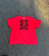 Vintage 70's Albert Einstein Shirt Sz XL USA Made Old Hanes Tag Red RARE