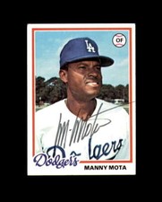 Manny Mota Signed Original 1978 Topps Los Angeles Dodgers Autograph