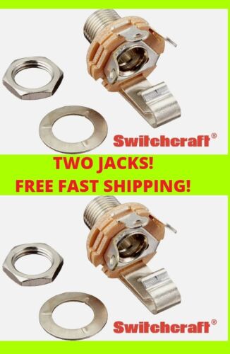TWO Switchcraft® 11 1/4" JACK plug fits Fender Electric Guitar NEW - Picture 1 of 6
