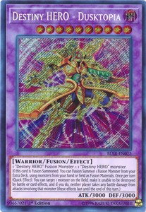 Destiny HERO - Dusktopia - BLLR-EN025 - Secret Rare 1st Edition x3 - Near Mint