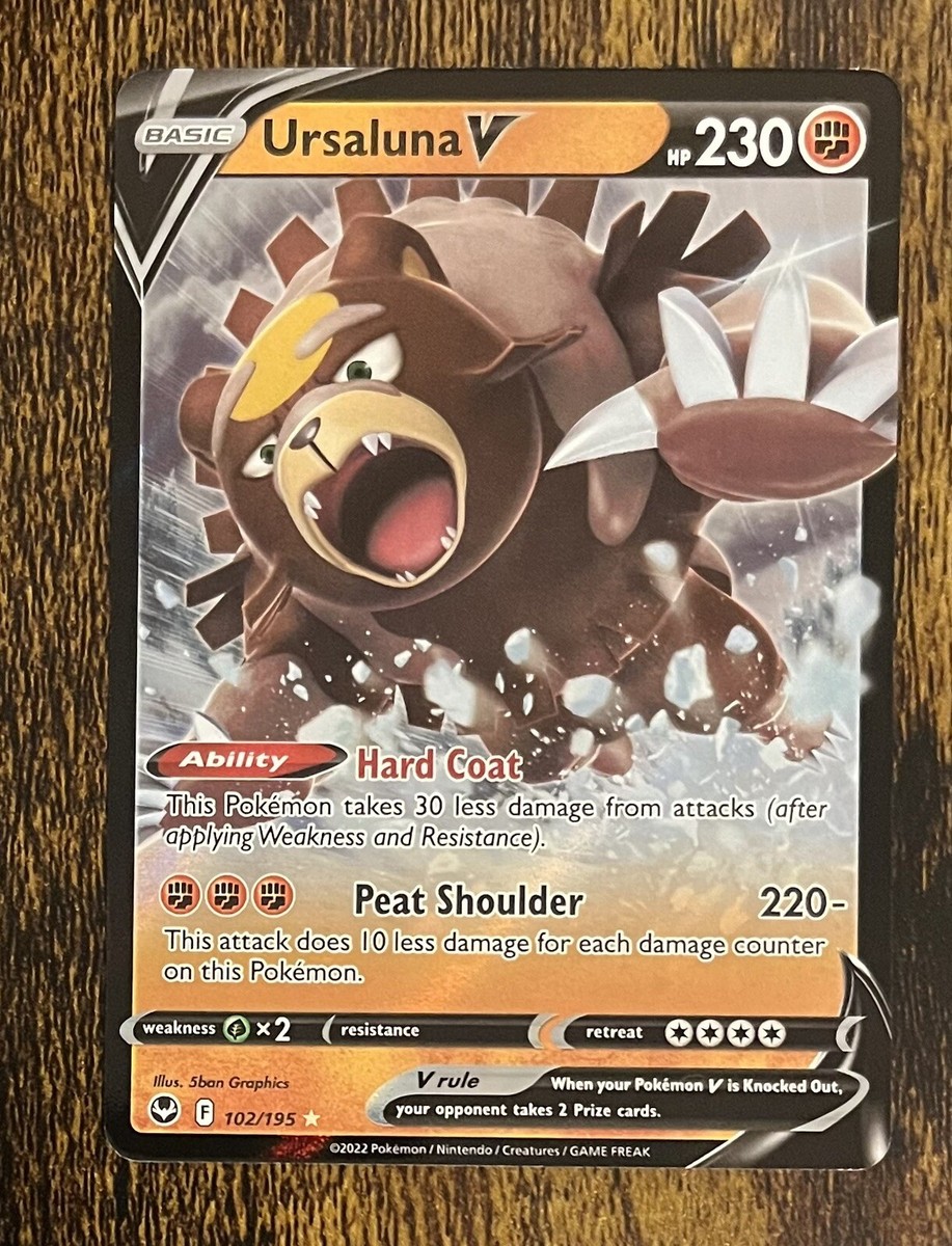 Ursaluna V 102/195 Ultra Rare Silver Tempest Pokemon TCG Card NM Ursaluna V 102/195 Ultra Rare Silver Tempest Pokemon TCG Card NM