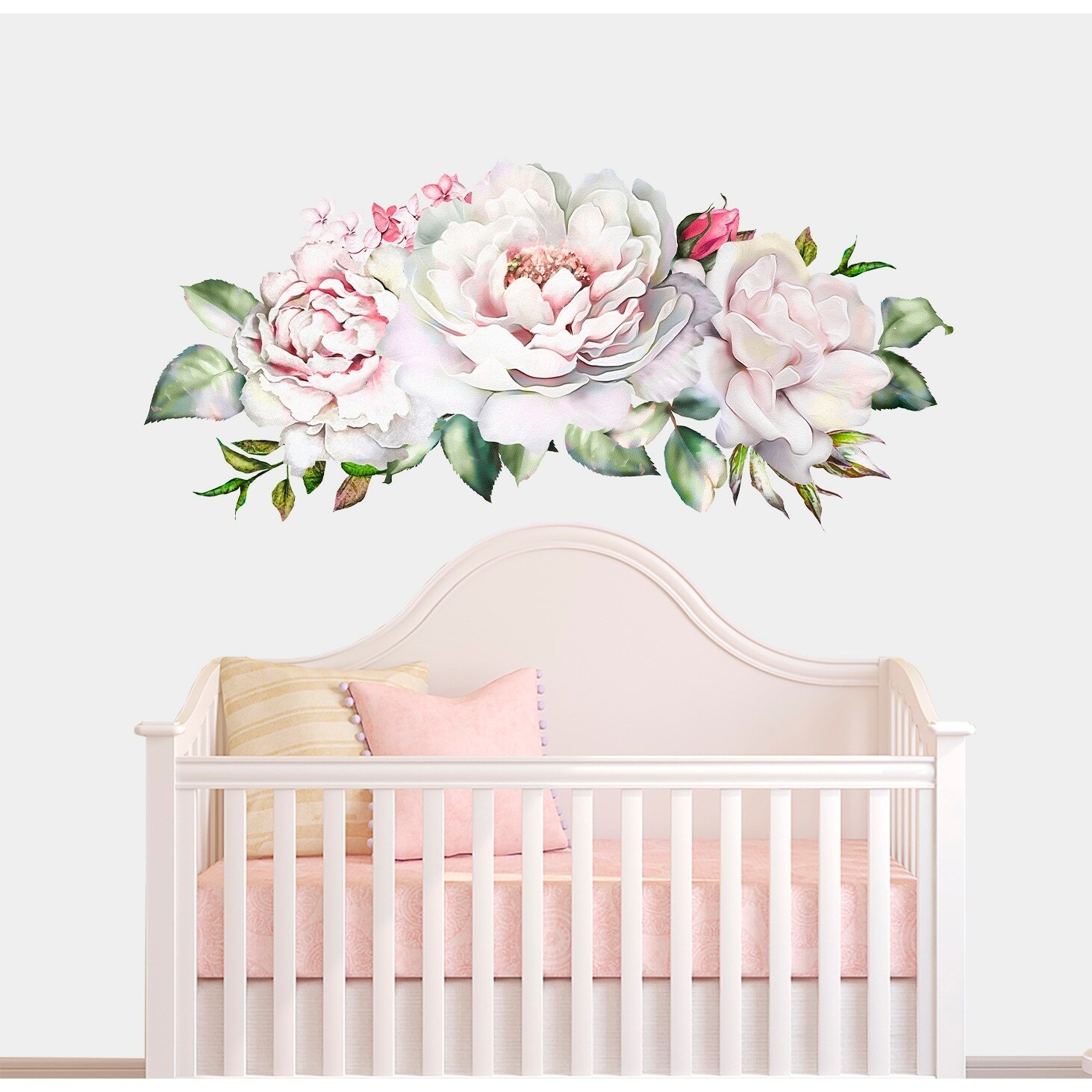 Watercolor Peony Floral Wall Decal Sticker for Home Decor  