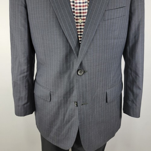 Manteau de sport homme Brooks Brothers 346 deux boutons gris rayé bleuté Madison 43R - Photo 8/15