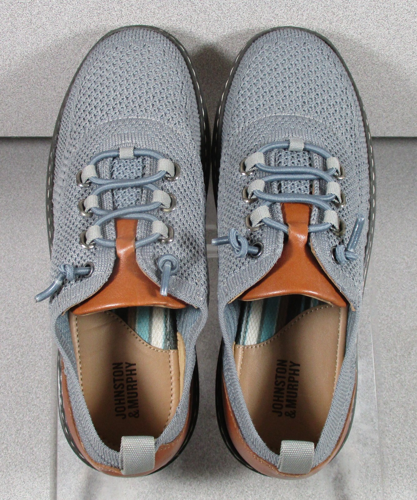 2813729 BSP30 MCGUFFEY BOYS SHOES SIZE 1 M GRAY KNIT LACE UP JOHNSTON