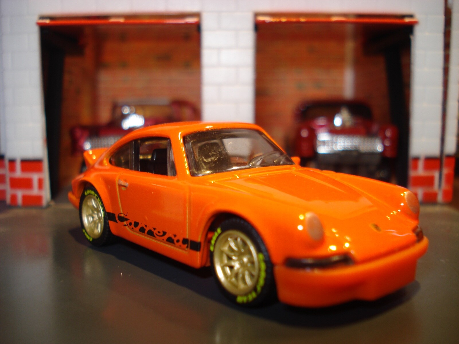 PORSCHE CARRERA RS CUSTOM WHEELS AND GOODYEAR TIRES ADDED ORANGE HW-image