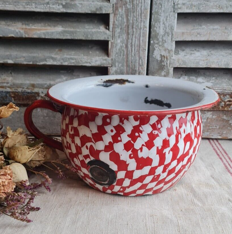 Ancien Pot émaillé – Cristaux – Savon Noir – Objet Décoratif Vintage