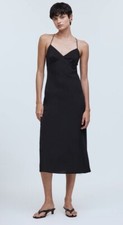 MADEWELL Black Midi Slip Dress NWT Sz 8