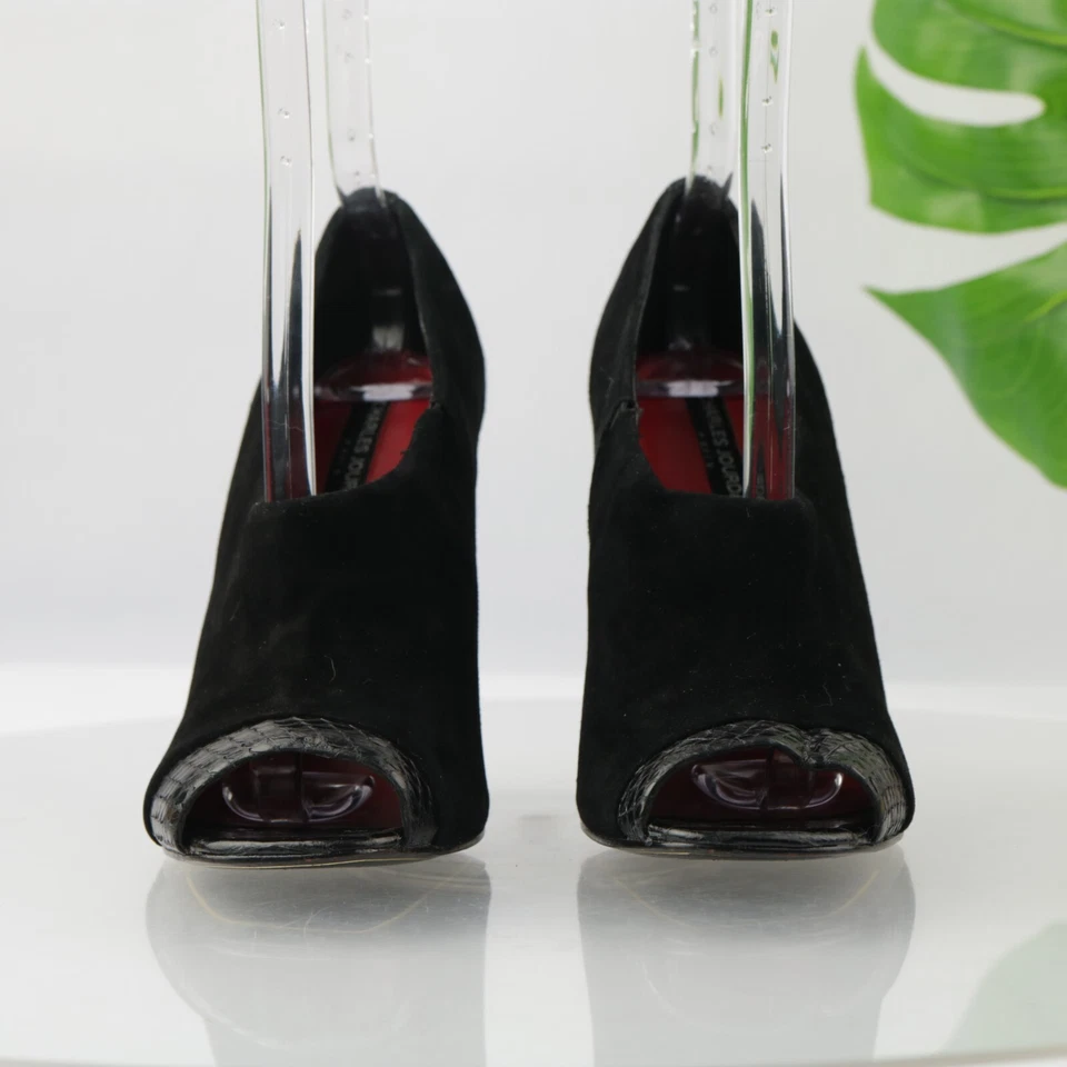 Zapato de vestir de colección Charles Jourdan para mujer talla 9 negro punta abierta tacón bloque Foto 2 de 4