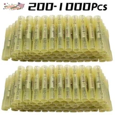 1000/200X Yellow 12-10 Gauge Heat Shrink Butt Wire Crimp Connector Terminals New