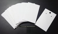 White earring jewelry display cards pierced earrings peg hook ready 25PC JD034s