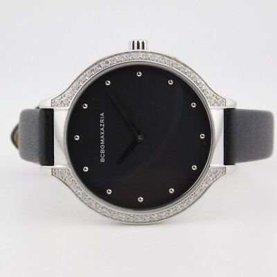 BCBGMAXAZRIA BG50678001 Genuine Leather Quartz Analog Women's Watch New Battery