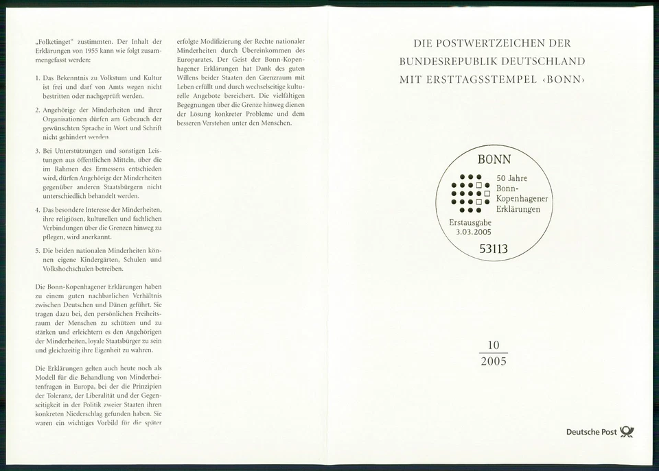 CARPETA POSTAL ALEMANA 2005/10 EUROPA CEPT ALEMANIA-DINAMARCA-CONTRATO Foto 2 de 4