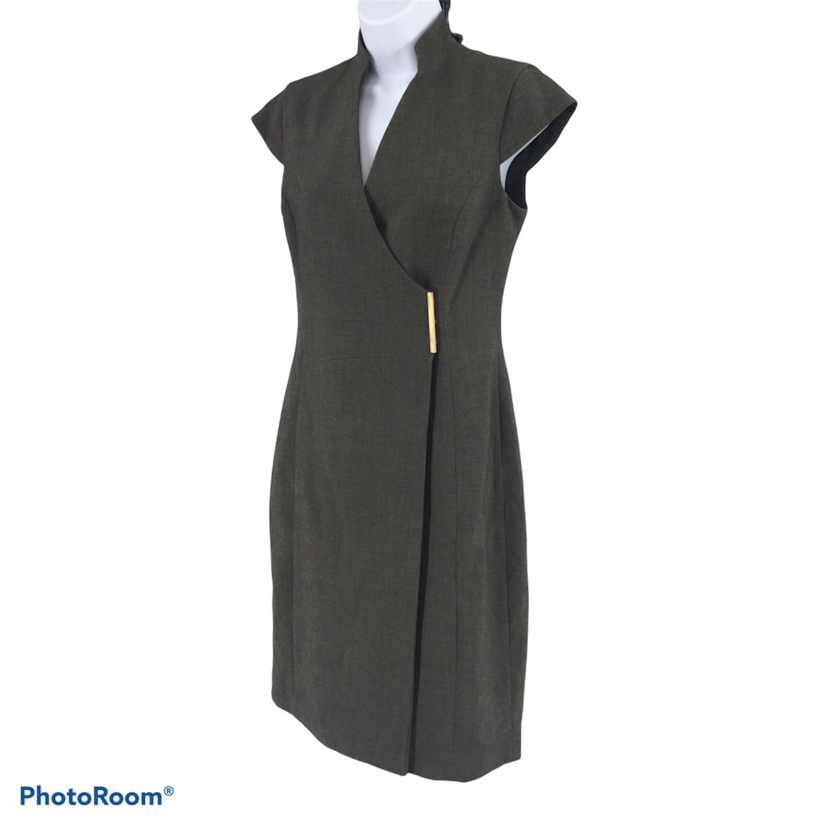Calvin Klein Sheath Shift Wrap Dress Green Short Sleeve Tailored Slimming Sz 2 | eBay Calvin Klein Sheath Shift Wrap Dress Green Short Sleeve Tailored Slimming Sz 2 | eBay