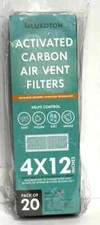 Luxoton Activated Carbon Air Vent Filters Home Pack of 20 4"x12" Floor Vent -1C