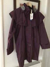 Ladies Plum, Hooded Raincoat Bnwt Size 12 By Jane Austin