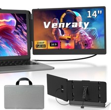 New Dual Laptop Screen Extender - 14'' Portable Monitor Plug  Play, 1080P FHD