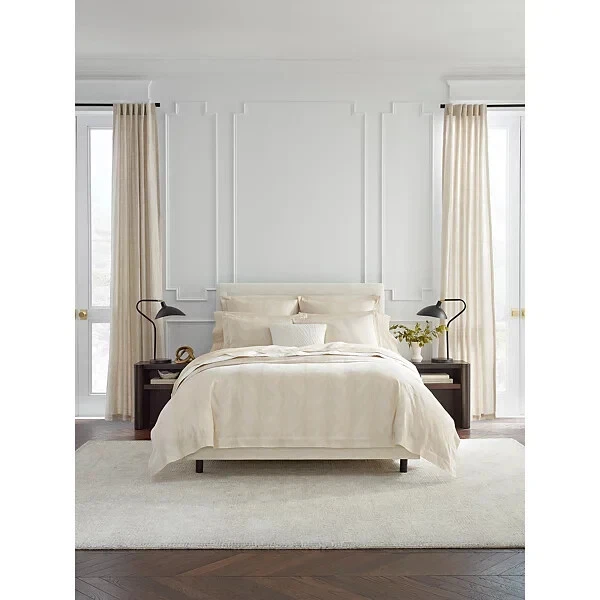 Juego de edredón Sferra Piuma Stone King 3 piezas melocotón algodón satén jacquard Italia NUEVO Foto 4 de 4