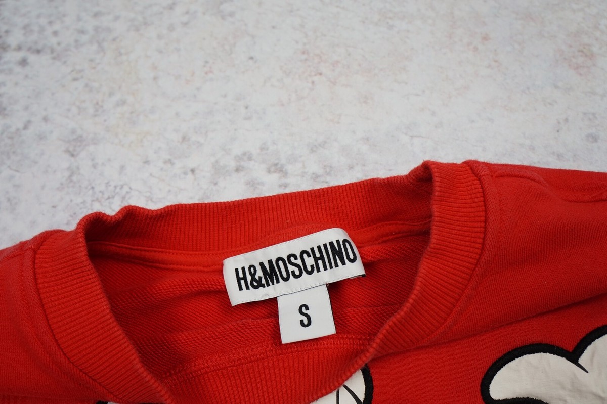 H&M Moschino Disney Red Donald Duck DJ Sweatshirt Limited Edition