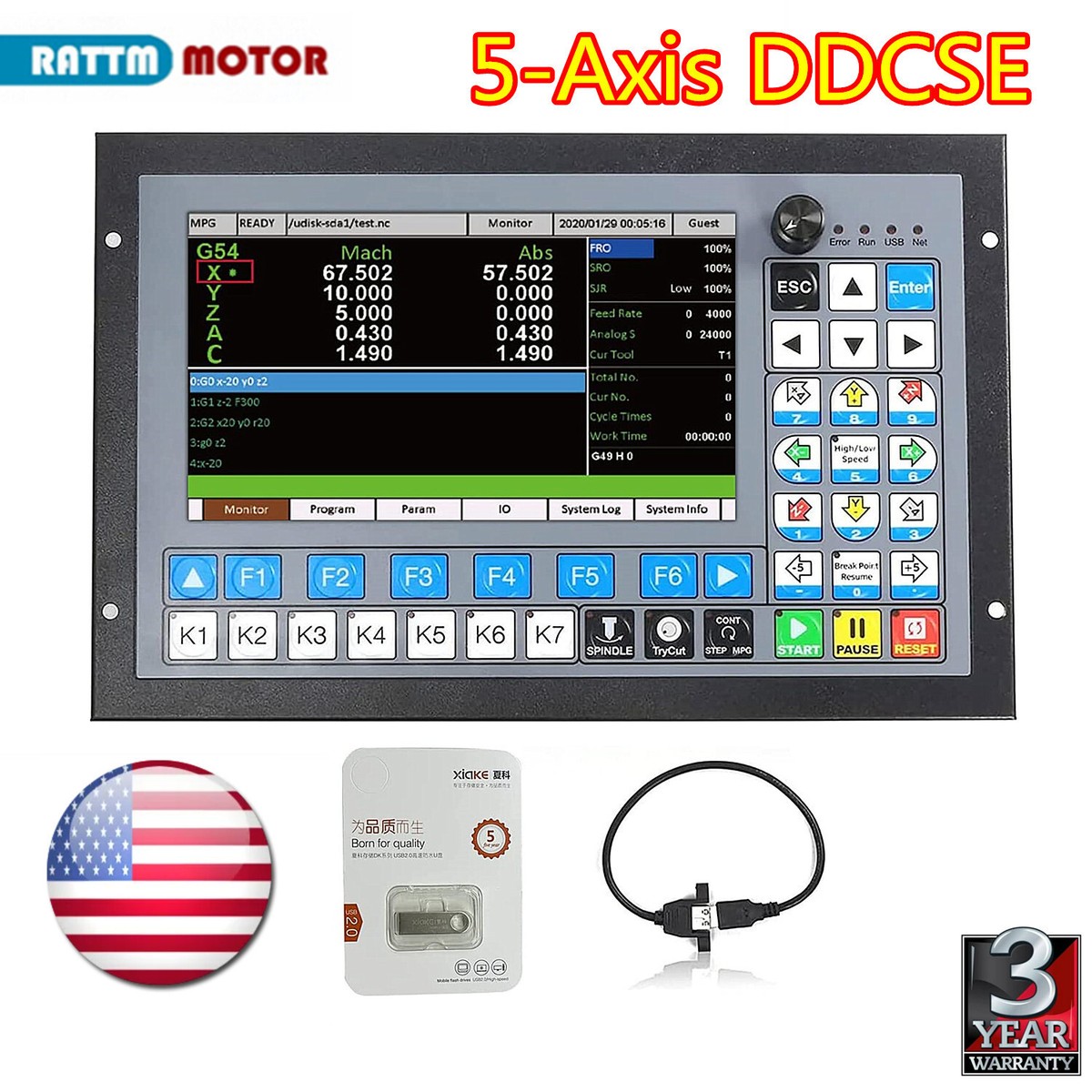 US』 CNC 5 Axis DDCS Expert Stepper Motor Controller Offline Stand