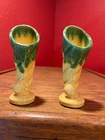Shawnee Pottery Mini Cornucopia Bud Vases; Set of Two; Marked U.S.A. 735