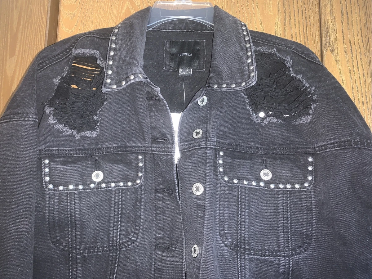 Forever 21 ripped jean deals jacket