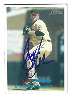 TYLER WALKER SAN FRANCISCO GIANTS SIGNED CARD METS TAMPA RAYS