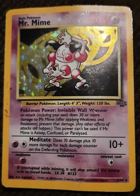 Mr. Mime 6/64 Jungle Set Holo Rare Pokemon Card 1995 | eBay