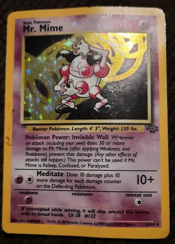 Mr. Mime 6/64 Jungle Set Holo Rare Pokemon Card 1995 | eBay