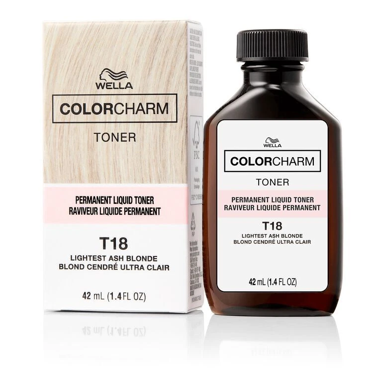 Tóner WELLA Color Charm T18 Ligero Fresno 2 piezas con Dije de Color 20V Dev 3.6oz Foto 3 de 3
