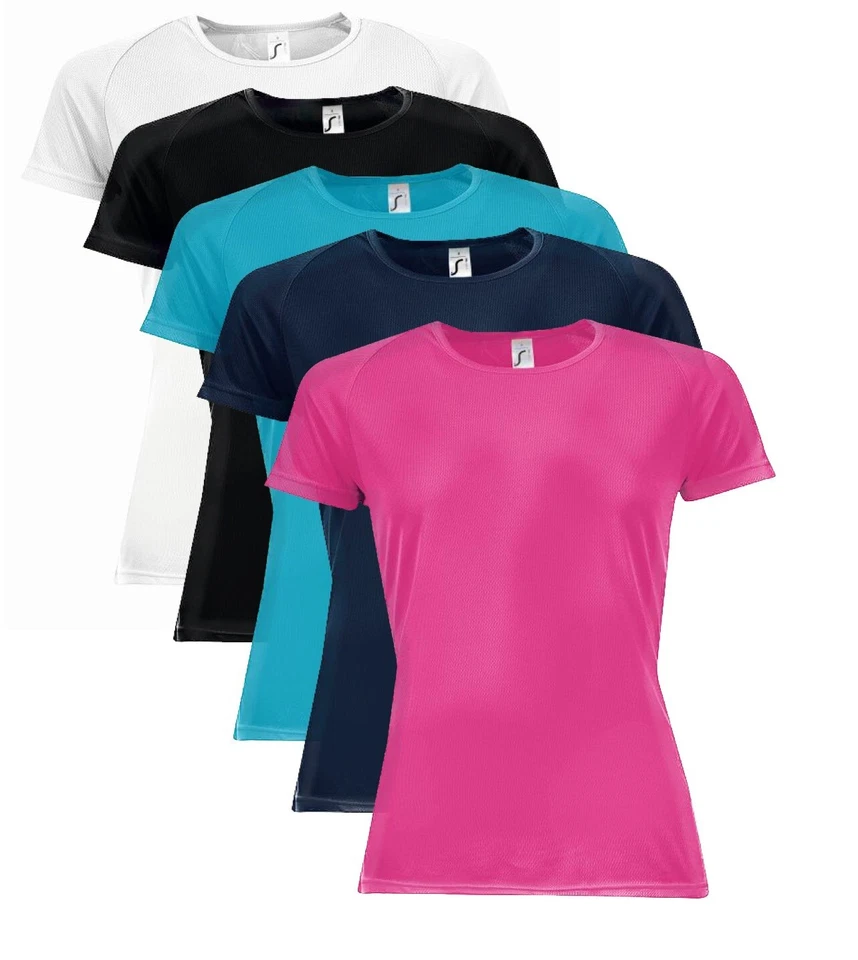 Sols Damen Atmungsaktivem Reinem Polyester Sport T-Shirt Kurzarm Crew Neck - Bild 1 von 1