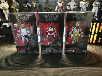 SW TBS 6'' CLONE COMMANDERS [3] Action Figure Lot Fox, Bly & Wolffe Hasbro New 