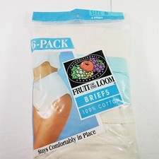 Vtg Ladies Fruit Of The Loom Cotton Briefs Underwear Size 8 USA 1993 6 Pack