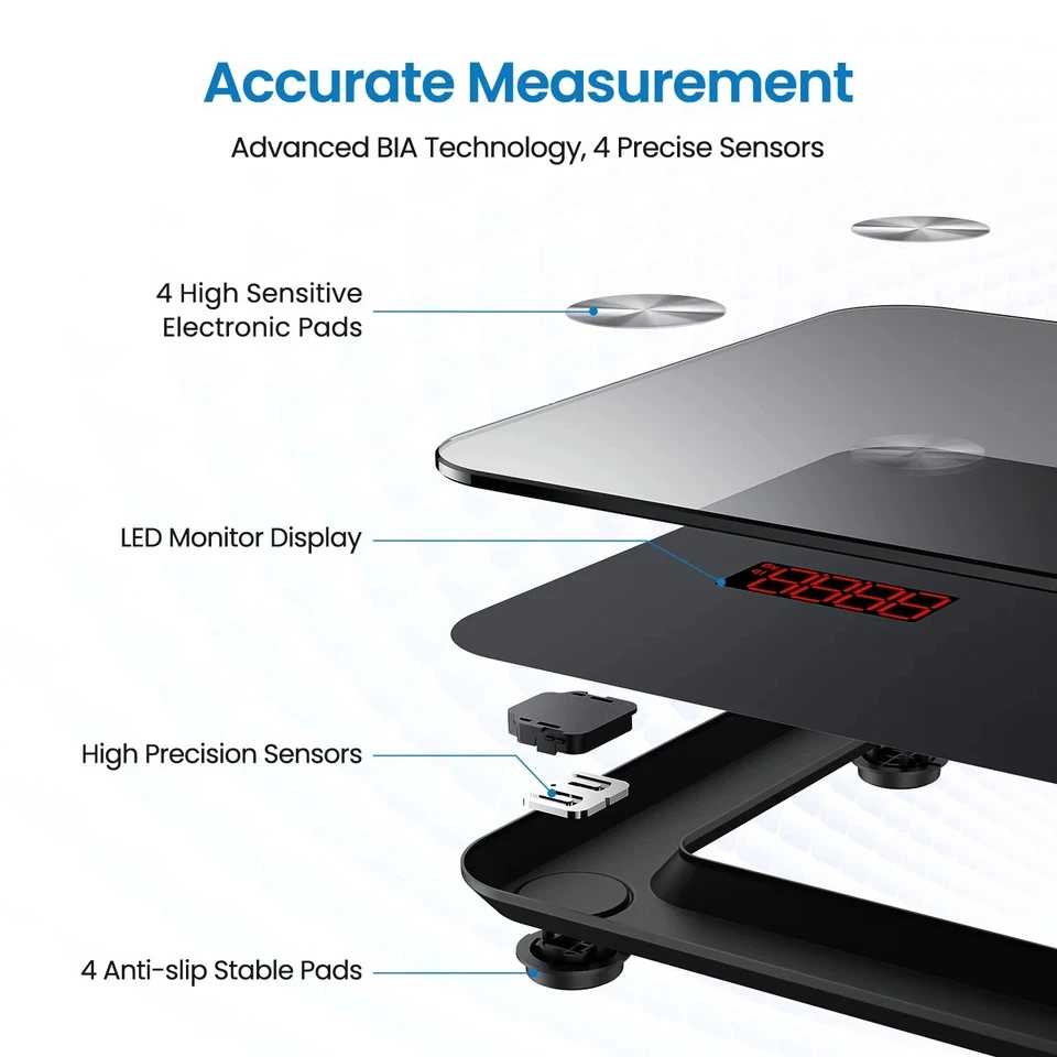RENPHO Smart Scale Weight Body Digital Bathroom Scale Bluetooth Body Fat Scale - Image 4 of 4