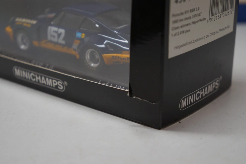 MINICHAMPS - 1974 IMOLA 1000KM - PORSCHE 911 RSR 3.0 #152 - MODELO DE CARRO ESCALA 1/43 - Imagem 3 de 4