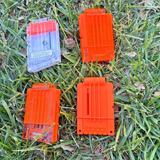 Lot of 4 Nerf N-Strike Elite Dart Gun 6 Round Clip Magazine Only