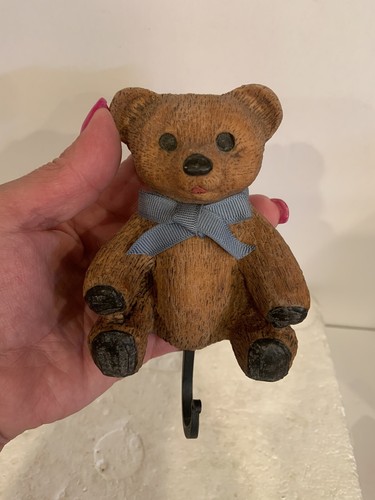 Vintage Teddy Bear 1983 G. A. O. Brown Resin Wall Hook Taylor Bear #28387 RARE - Picture 24 of 24